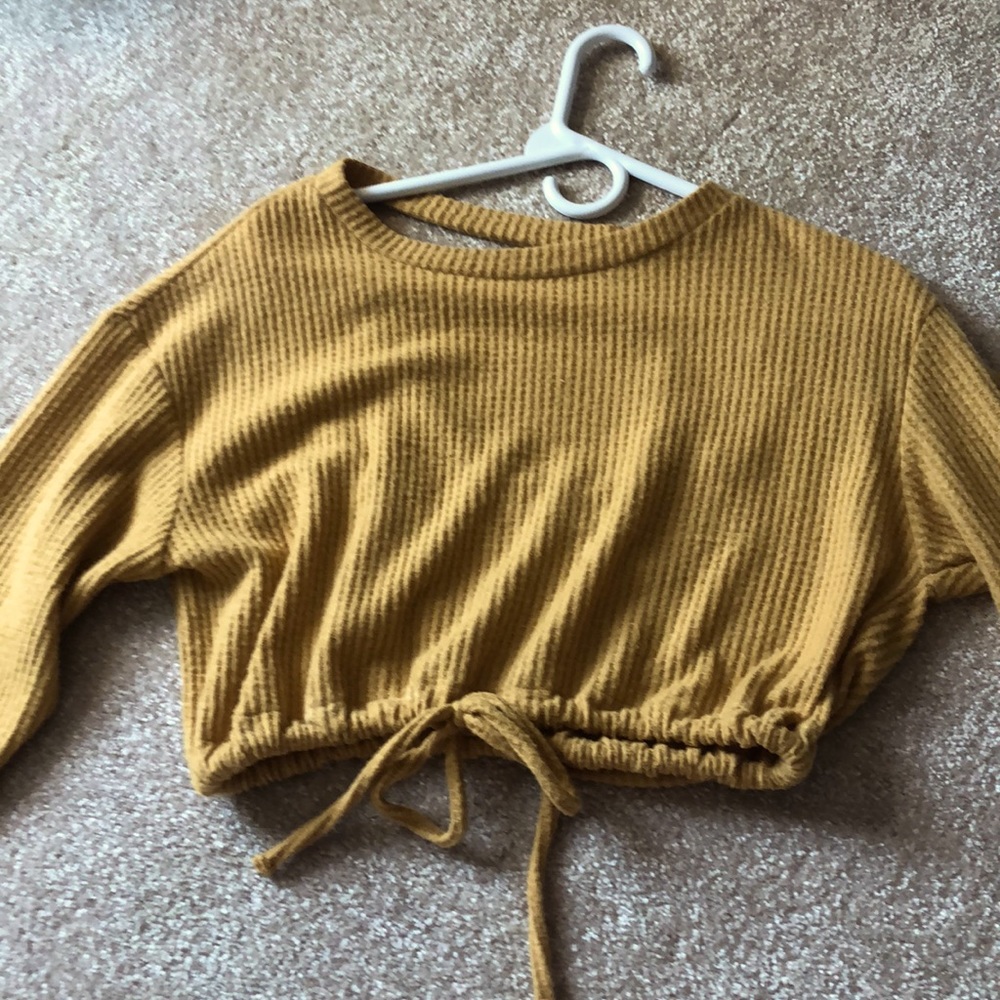 A long sleeve crop top
